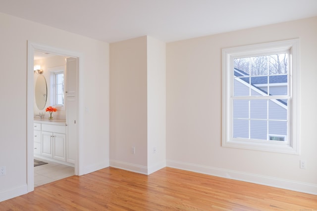 empty room featuring light hardwood / wood-style floors