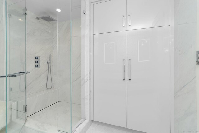 bathroom featuring walk in shower