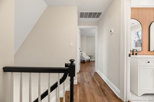 hall featuring dark hardwood / wood-style flooring