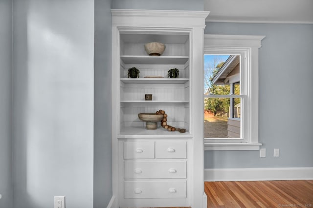 interior details with hardwood / wood-style flooring