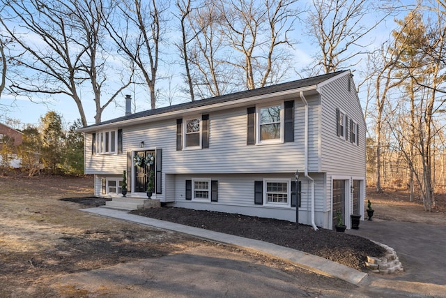 split foyer home with a garage