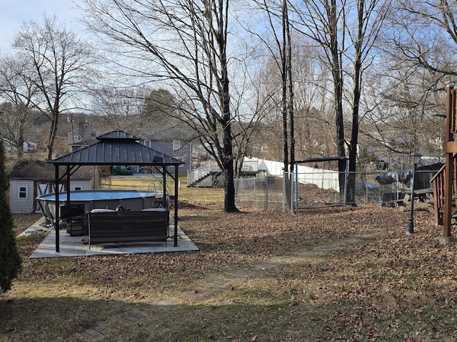 view of yard featuring a gazebo