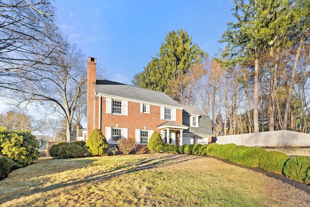 colonial house with a front yard