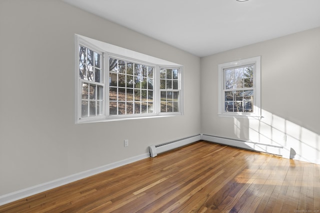 empty room with hardwood / wood-style floors