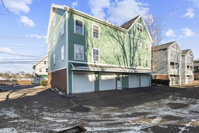 exterior space featuring a garage