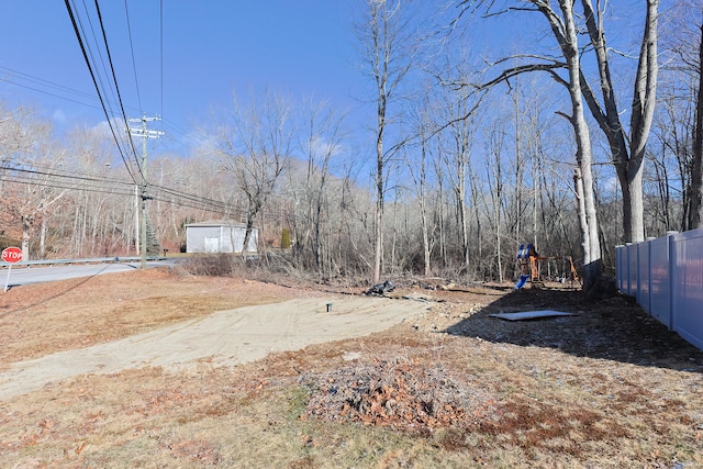 view of yard featuring a playground