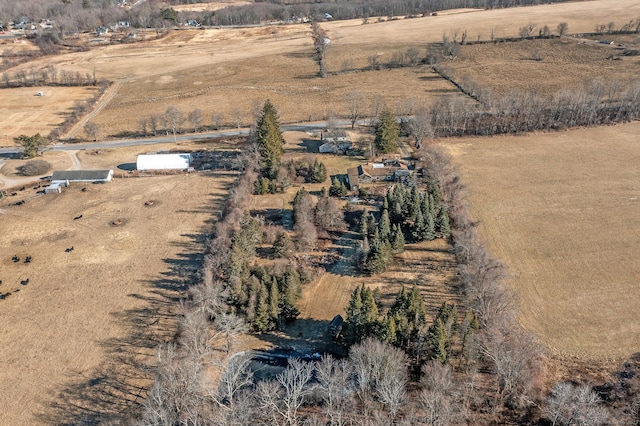 drone / aerial view featuring a rural view