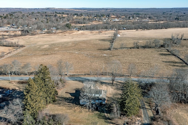 aerial view with a rural view