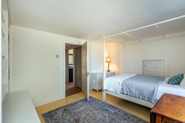 bedroom featuring light hardwood / wood-style flooring