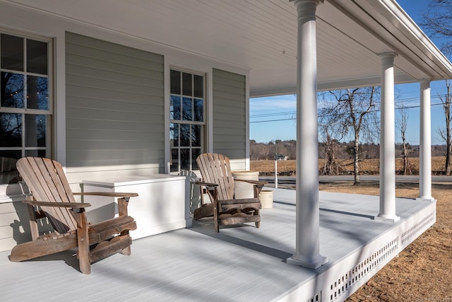 view of patio featuring covered porch