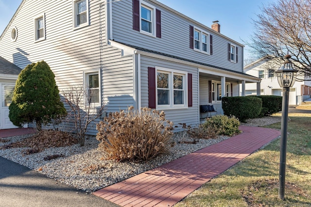 view of front property with covered porch