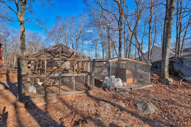 rear view of house with an outbuilding