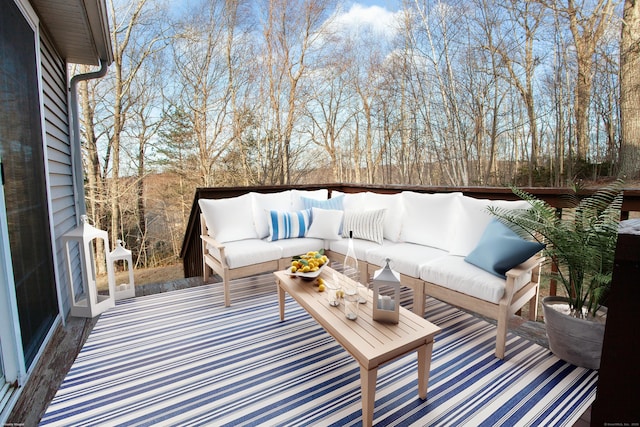 deck with outdoor lounge area