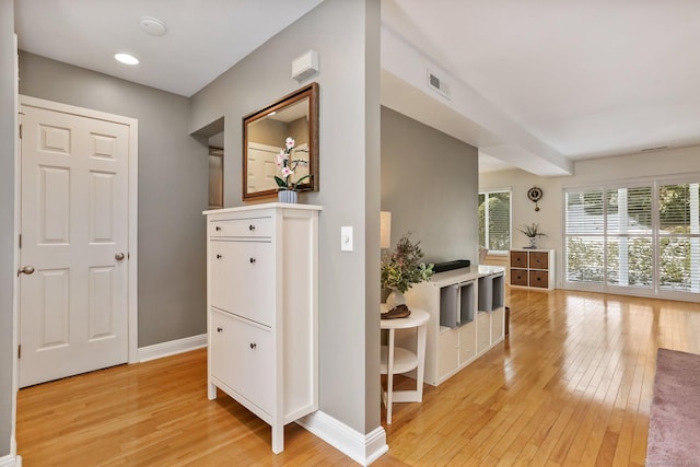 hallway featuring light hardwood / wood-style floors