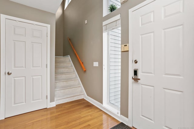 foyer with hardwood / wood-style floors