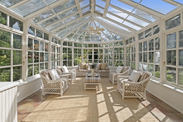 sunroom / solarium featuring a wealth of natural light