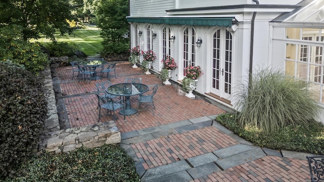 view of patio with french doors