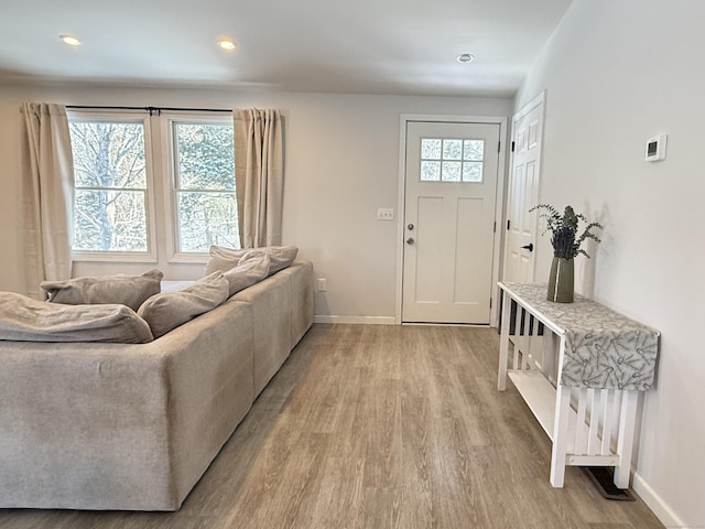 foyer entrance featuring light hardwood / wood-style flooring