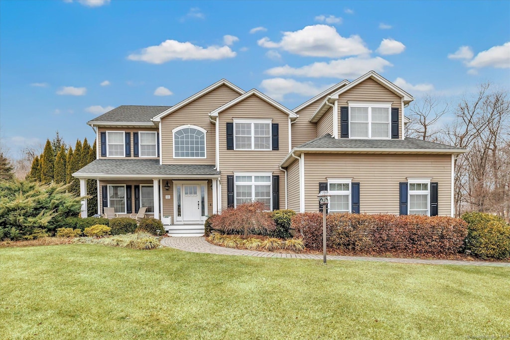 view of front of house with a front yard