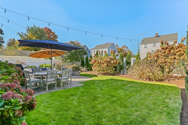 view of yard featuring a patio