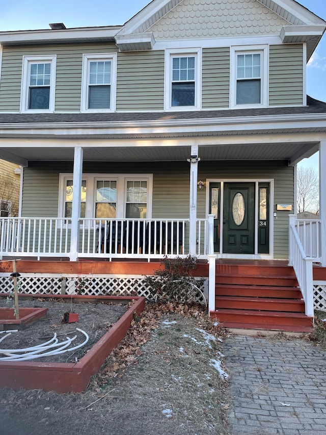 view of front of property with a porch