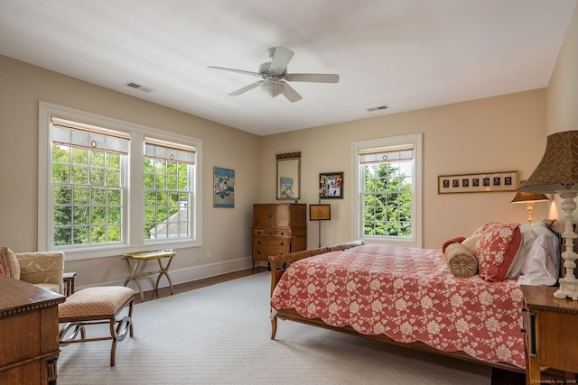 bedroom with ceiling fan