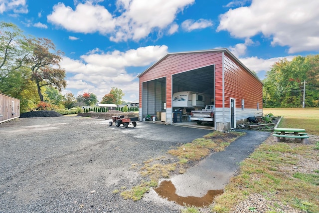 exterior space featuring a carport