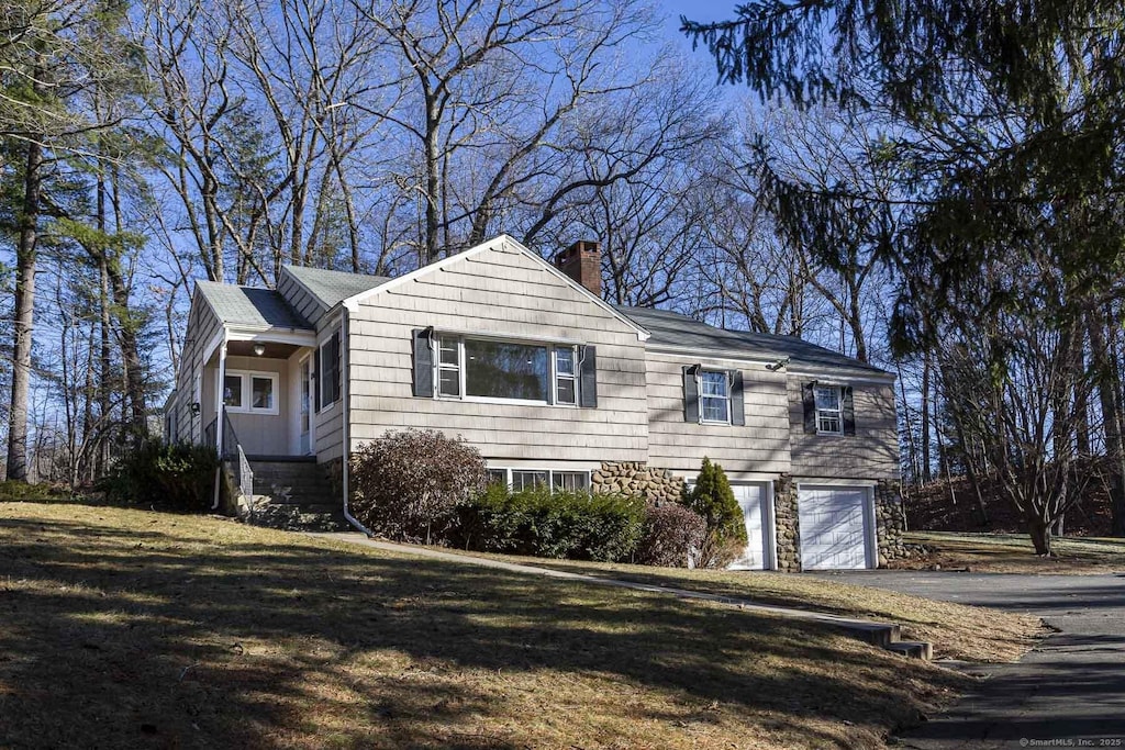 view of front of house with a garage