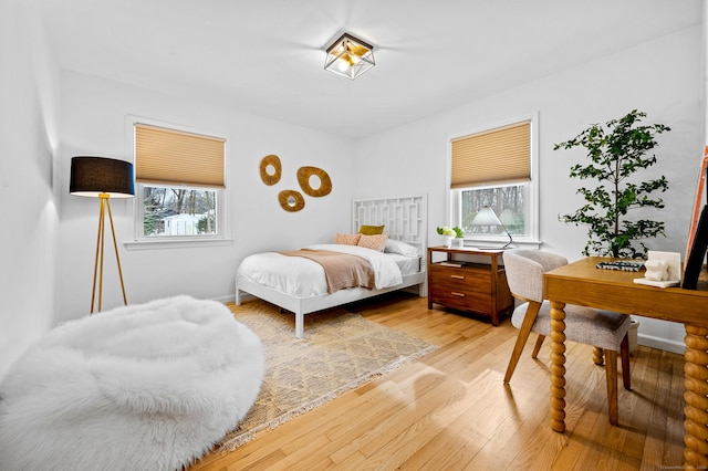 bedroom featuring light hardwood / wood-style flooring