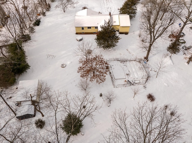 view of snowy aerial view