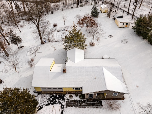 view of snowy aerial view