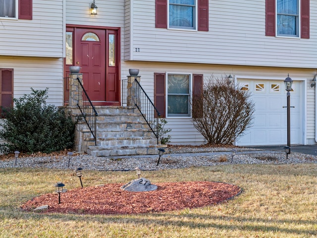 property entrance featuring a garage