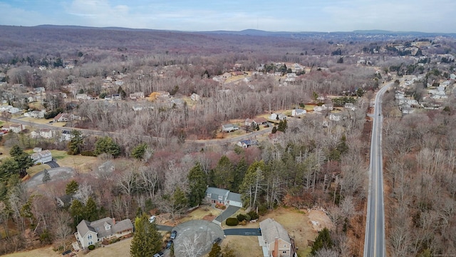 birds eye view of property featuring a mountain view