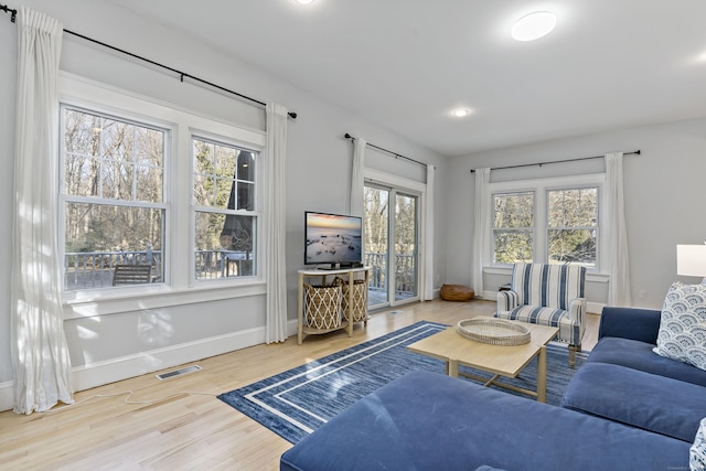 living room featuring hardwood / wood-style floors