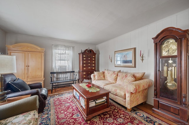 living room featuring hardwood / wood-style floors