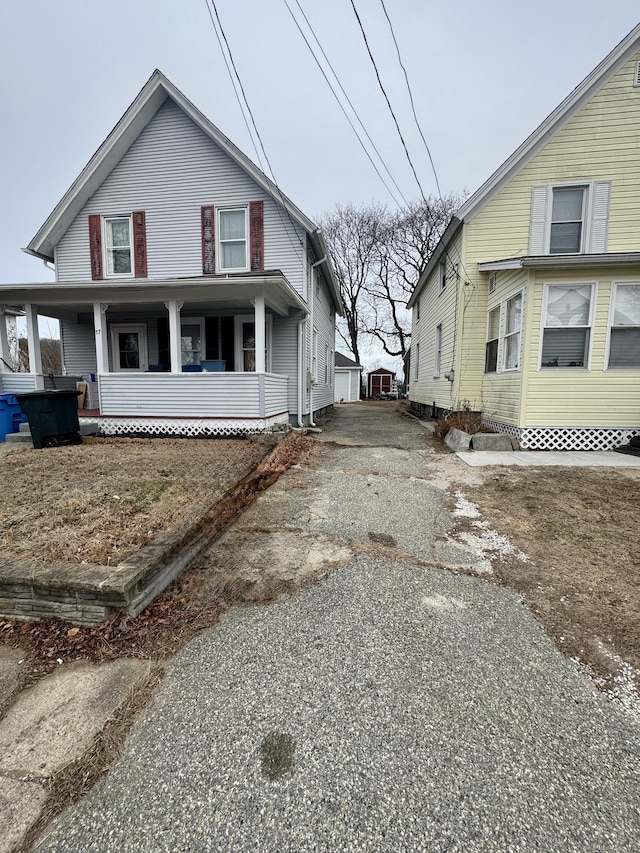 view of home's exterior featuring a porch