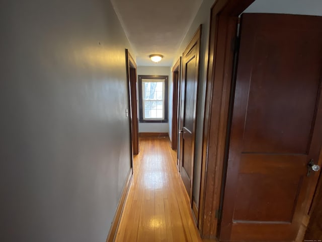 hall featuring light hardwood / wood-style floors