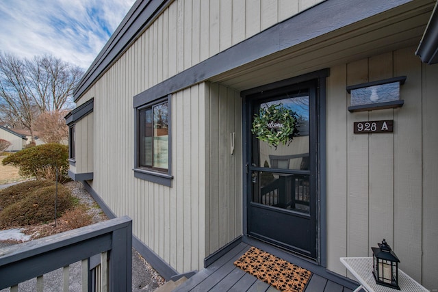 view of doorway to property