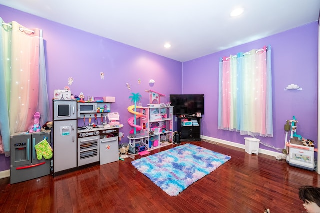 playroom featuring wood-type flooring