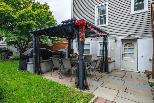 view of patio with a gazebo