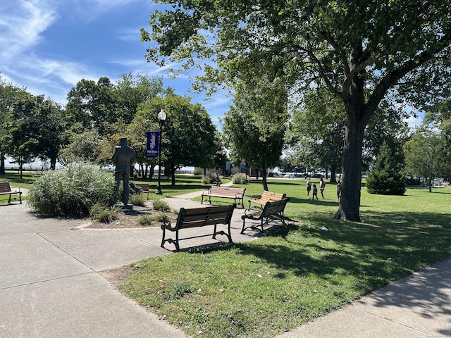 view of community featuring a yard