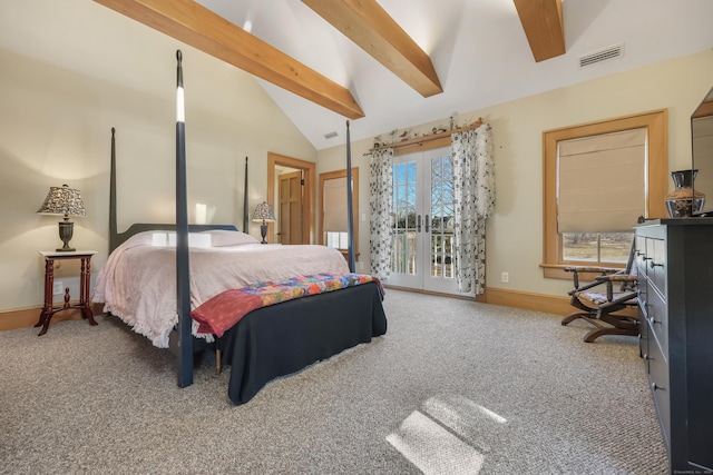 6264 Main St, Trumbull, CT 06611 - bedroom featuring carpet flooring, access to outside, baseboards, and french doors