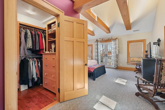 6264 Main St, Trumbull, CT 06611 - carpeted bedroom featuring french doors, a closet, and baseboards