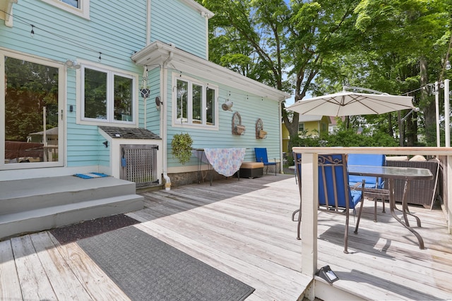 6264 Main St, Trumbull, CT 06611 - wooden terrace featuring outdoor dining space