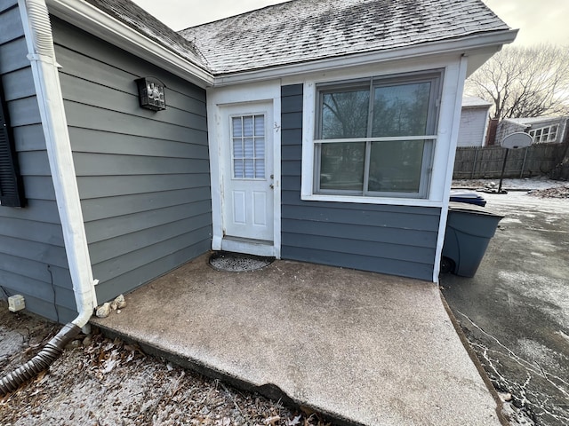 doorway to property with a patio