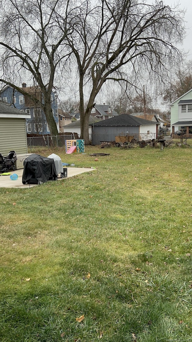 view of yard featuring a playground