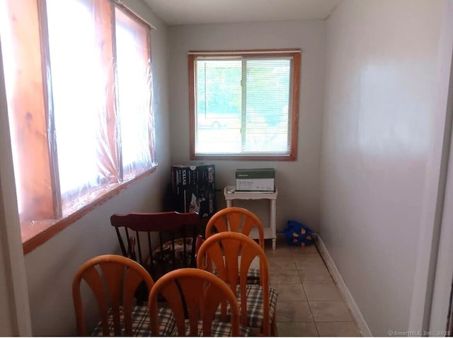 view of tiled dining area