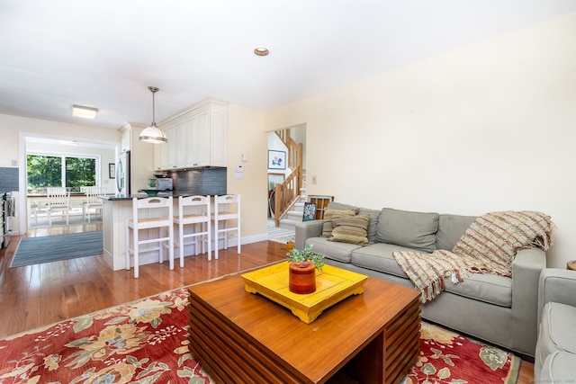 living room featuring light hardwood / wood-style floors