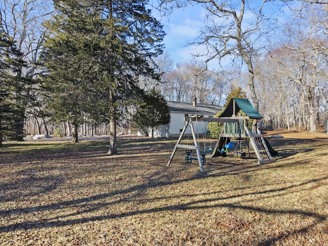 view of playground featuring a yard