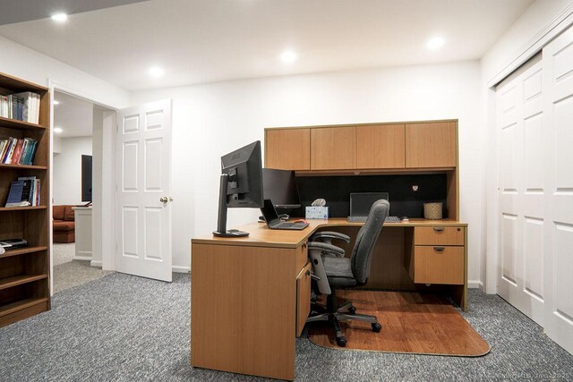 view of carpeted office